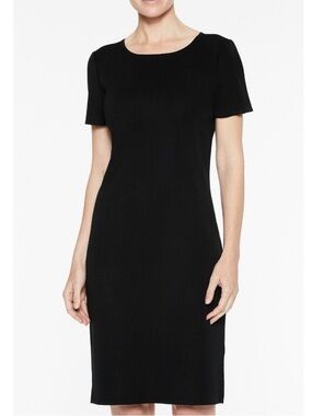 MICHAEL Michael Kors Short Sleeve Tunic Shirt Dress w Gold Back Zip, Black, Sz S